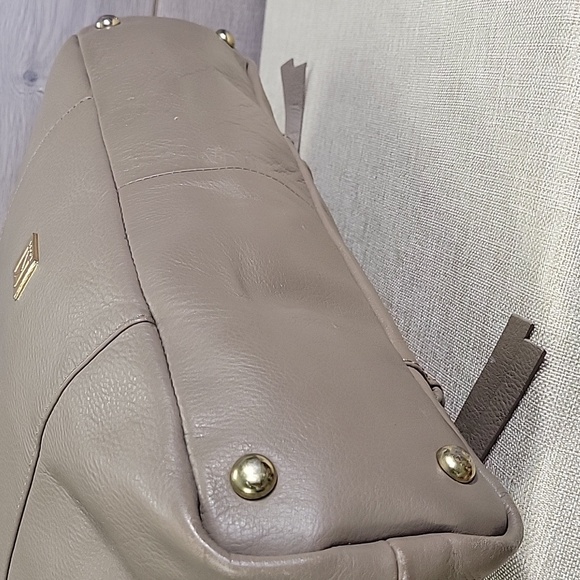 Kooba Taupe Leather Tote Shoulder Bag Handbag Purse - Picture 7 of 14